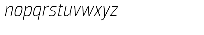 Moveo Sans SemiCondensed Light Italic Font LOWERCASE