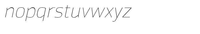 Moveo Sans SemiExtended Thin Italic Font LOWERCASE