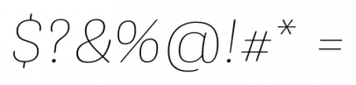 Modernica Thin Italic Font OTHER CHARS