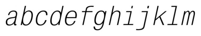 MonoCondensed Italic Font LOWERCASE