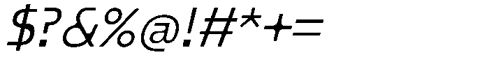 Mobilo Italic Font OTHER CHARS
