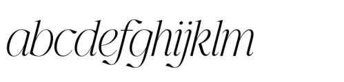 Modelista Extra Light Italic Font LOWERCASE