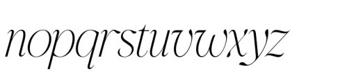 Modelista Thin Italic Font LOWERCASE