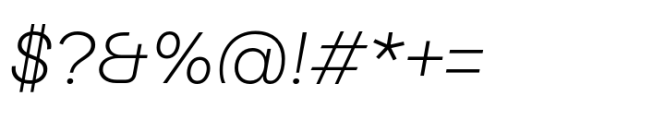 Moderna Grotesque ExtraLight Italic Font OTHER CHARS