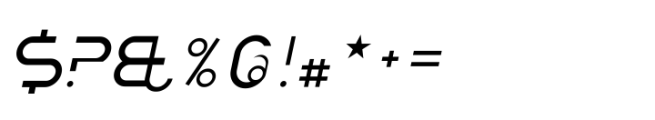 Moderni Regular Italic Font OTHER CHARS