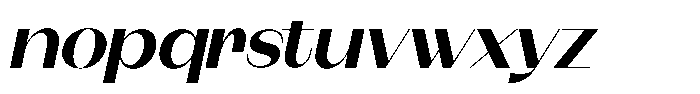 Modernity Bold Expanded Italic Font LOWERCASE