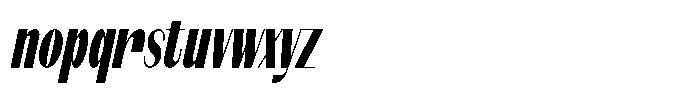 Modernity Extra Bold Condensed Italic Font LOWERCASE