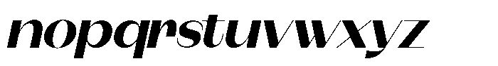 Modernity Extra Bold Expanded Italic Font LOWERCASE
