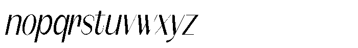 Modernity Extra Light Italic Font LOWERCASE