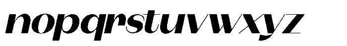 Modernity Heavy Expanded Italic Font LOWERCASE