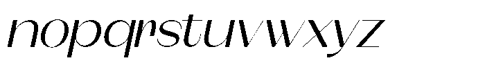 Modernity Light Expanded Italic Font LOWERCASE