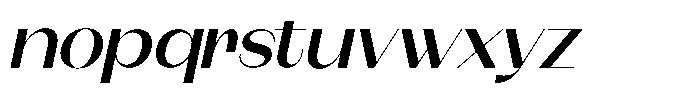 Modernity Medium Expanded Italic Font LOWERCASE