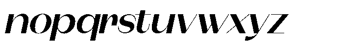 Modernity Semi Bold Expanded Italic Font LOWERCASE