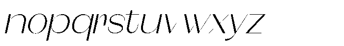 Modernity Thin Expanded Italic Font LOWERCASE