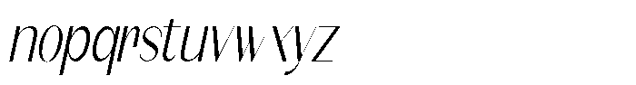 Modernity Thin Italic Font LOWERCASE
