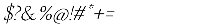 Modest Thin Italic Font OTHER CHARS