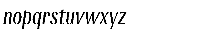 Modestia Medium Italic Font LOWERCASE
