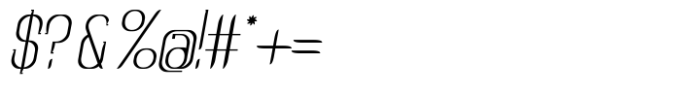 Modge Light Oblique Font OTHER CHARS