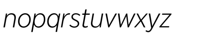 Modica Pro Narrow Light Italic Font LOWERCASE