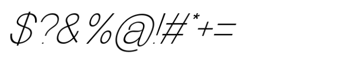 Moeharig Extra Light Slant Font OTHER CHARS