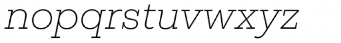 Mokoko Thin Italic Font LOWERCASE