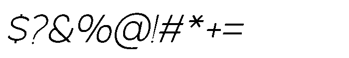 Molfin Thin Italic Font OTHER CHARS