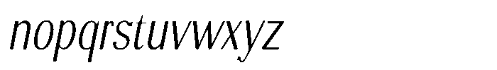 Molgrine Contrast Extra Light Condensed Italic Font LOWERCASE