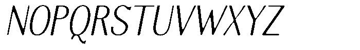 Molgrine Soft Contrast XLt Condensed Italic Font UPPERCASE