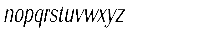 Molgrine Soft Contrast XLt Condensed Italic Font LOWERCASE