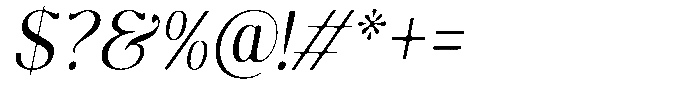 Molgrine Soft Light Sem Condensed Italic Font OTHER CHARS