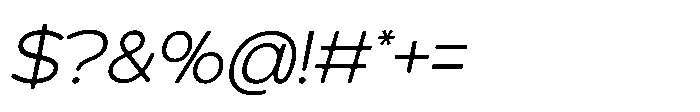 Molia Oblique Light Font OTHER CHARS