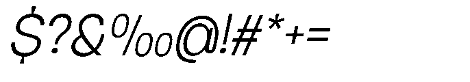 Molisans Light Slanted Font OTHER CHARS