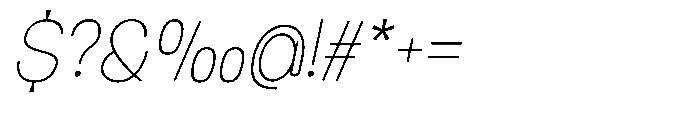 Molisans Thin Slanted Font OTHER CHARS