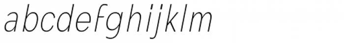 Mollen Thin Condensed Italic Font LOWERCASE