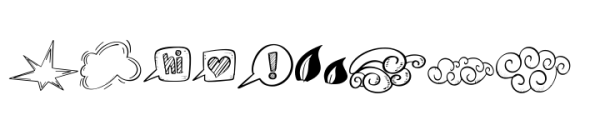 Mollusca Font Trio Doodle Outline Font OTHER CHARS