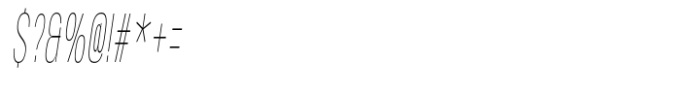 Moltrak  Thin Slanted Ultra Condensed Font OTHER CHARS