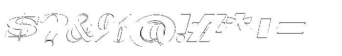 Monara Oblique Outline Font OTHER CHARS