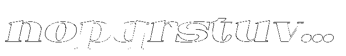 Monara Oblique Outline Font LOWERCASE