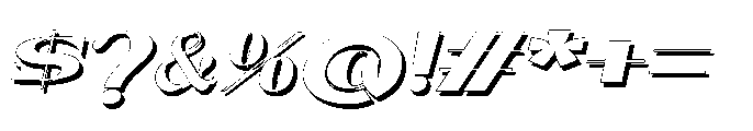 Monara Oblique Shadow Font OTHER CHARS