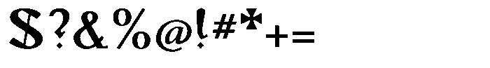 Monch Neue Bold Font OTHER CHARS