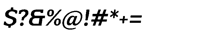 Mondly Bold Slanted Font OTHER CHARS