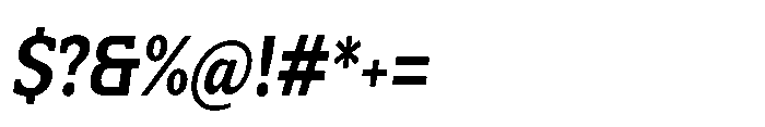 Mondly Extra Bold Condensed Slanted Font OTHER CHARS