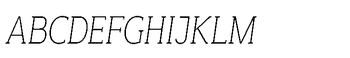 Mondly Extra Light Condensed Slanted Font UPPERCASE