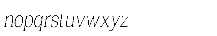 Mondly Extra Light Condensed Slanted Font LOWERCASE