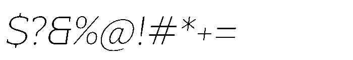 Mondly Extra Light Slanted Font OTHER CHARS