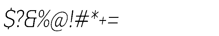 Mondly Light Condensed Slanted Font OTHER CHARS