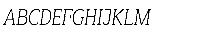 Mondly Light Condensed Slanted Font UPPERCASE