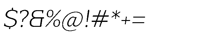 Mondly Light Slanted Font OTHER CHARS