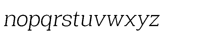 Mondly Light Slanted Font LOWERCASE