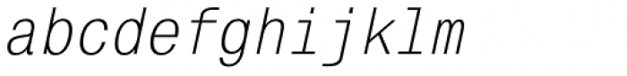 Mono Condensed Italic Font LOWERCASE